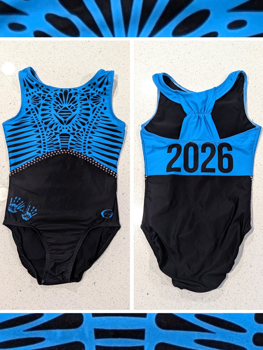 CHALK WARRIOR Limited Ed. OZONE gymnastics Leotard Double LINED Small GRAD 2026